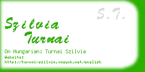 szilvia turnai business card